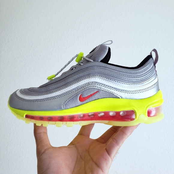 Nike Air Max 97 RFT Women's Silver Yellow Shoes - Picture 7 of 10